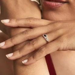 Discount Histoire d'Or Bague Syriana Or Blanc Saphir Et Diamant