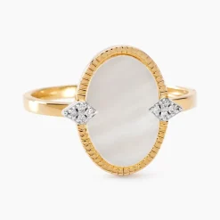 Hot Histoire d'Or Bague Tahina Or Jaune Nacre Diamant or jaune nacre blanc