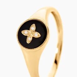 Histoire d'Or Bague Talisman Or Jaune Agate Diamant* Bagues|Bagues Avec Pierre