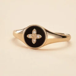 Histoire d'Or Bague Talisman Or Jaune Agate Diamant* Bagues|Bagues Avec Pierre