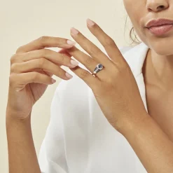 Hot Histoire d'Or Bague Taliya Or Blanc Saphir Diamant