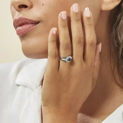 Hot Histoire d'Or Bague Taliya Or Blanc Saphir Diamant