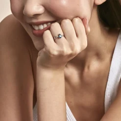 New Histoire d'Or Bague Teresa Or Blanc Topaze Et Diamant