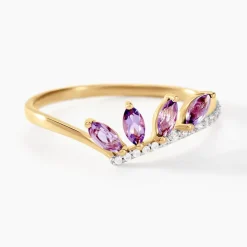 Hot Histoire d'Or Bague Tiara Or Jaune Améthyste Oxyde De Zirconium or jaune améthyste violet