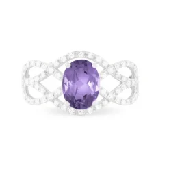 Histoire d'Or Bague Tina Or Blanc Amethyste Et Diamant* Bagues|Bagues Avec Pierre