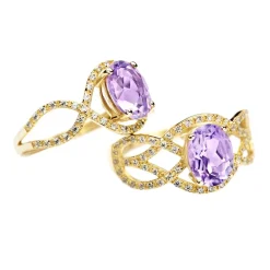 Histoire d'Or Bague Tina Or Jaune Amethyste Et Oxyde De Zirconium or jaune amethyste violette