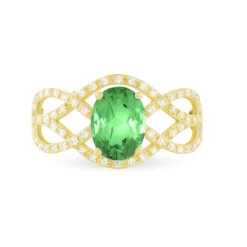 New Histoire d'Or Bague Tina Or Jaune Emeraude Et Diamant