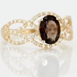 Histoire d'Or Bague Tina Or Jaune Quartz Et Oxyde De Zirconium* Bagues|Bagues Avec Pierre