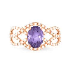 Clearance Histoire d'Or Bague Tina Or Rose Amethyste Et Diamant