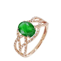 Histoire d'Or Bague Tina Or Rose Emeraude Et Diamant* Bagues|Bagues Avec Pierre