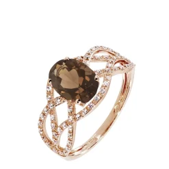 Outlet Histoire d'Or Bague Tina Or Rose Quartz Et Diamant
