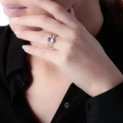 Outlet Histoire d'Or Bague Tina Or Rose Quartz Et Diamant
