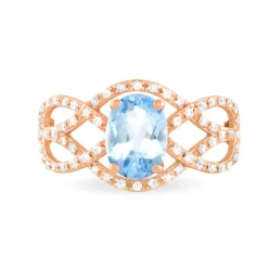 Clearance Histoire d'Or Bague Tina Or Rose Topaze Et Diamant