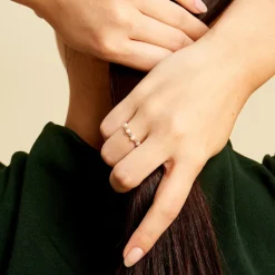 Histoire d'Or Bague Tiny Pearls Or Jaune Perle De Culture Oxyde De Zirconium* Bagues|Bagues Avec Pierre