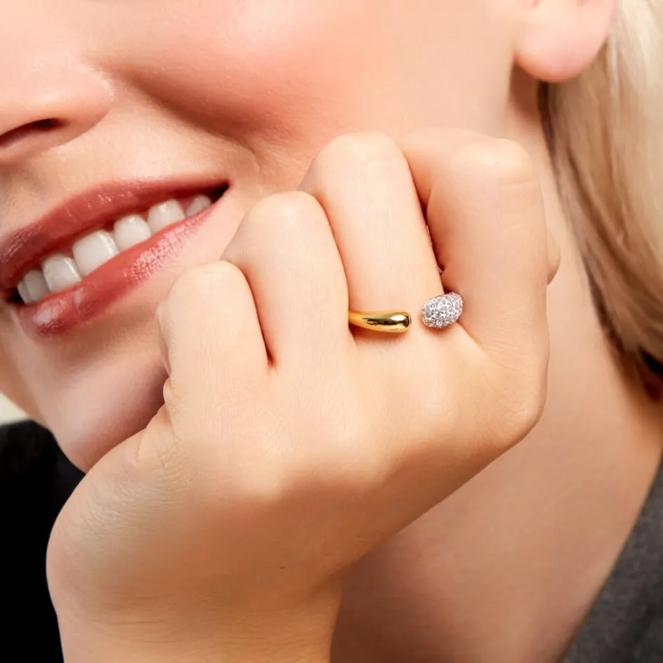 Histoire d'Or Bague Tiwa De Zirconium argent bicolore oxyde