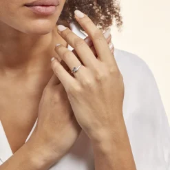 Histoire d'Or Bague Trilogie Or Blanc Diamant* Bagues|Bagues Avec Pierre