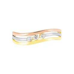 Discount Histoire d'Or Bague Troyen Or Tricolore Diamant