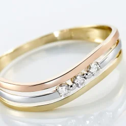 Discount Histoire d'Or Bague Troyen Or Tricolore Diamant