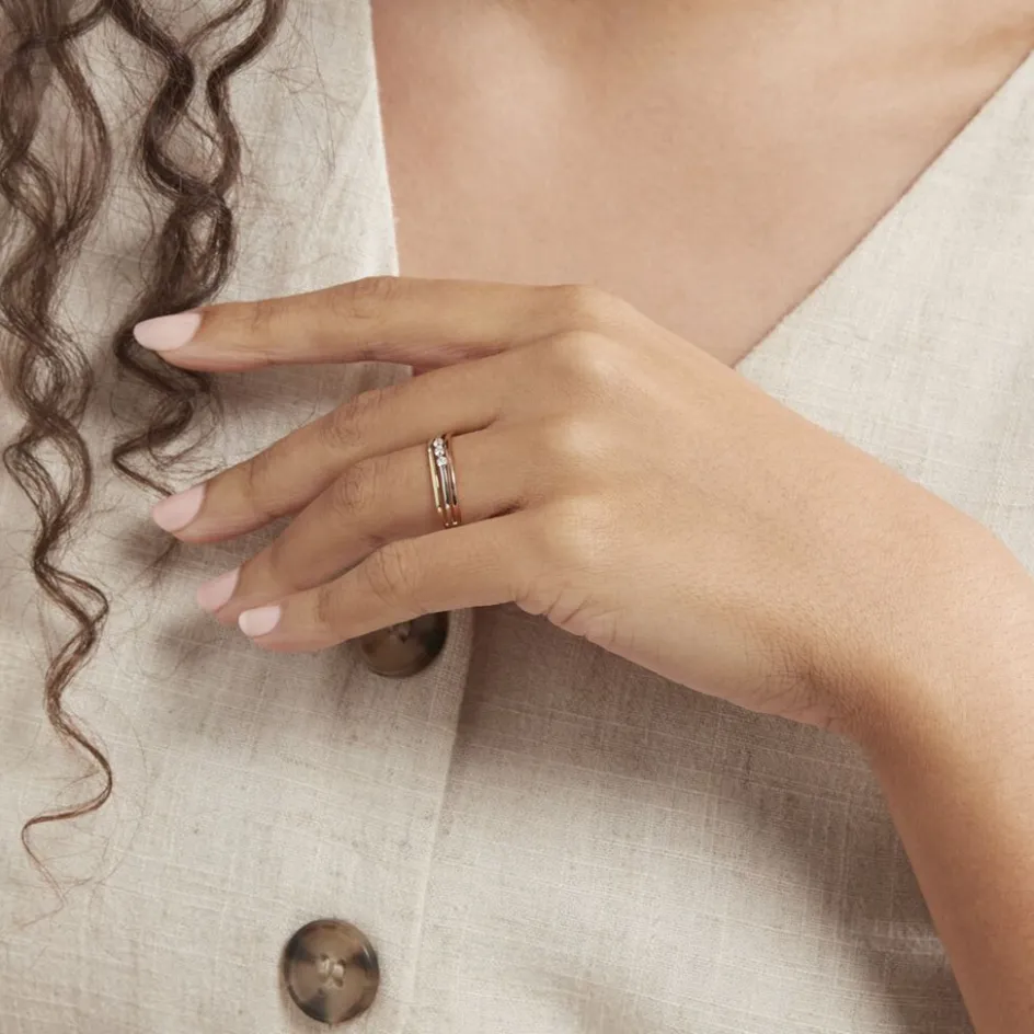 Discount Histoire d'Or Bague Troyen Or Tricolore Diamant