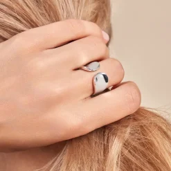 New Histoire d'Or Bague Two Argent Blanc