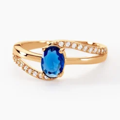 Hot Histoire d'Or Bague Tyana Plaqué Or Jaune Pierre De Synthese Et Oxyde De Zirconium