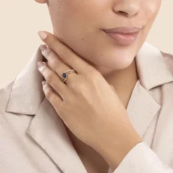 Hot Histoire d'Or Bague Tyana Plaqué Or Jaune Pierre De Synthese Et Oxyde De Zirconium