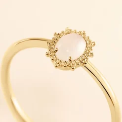 Histoire d'Or Bague Vintage Love Plaqué Or Jaune Pierre De Lune* Bagues|Bagues Fantaisie