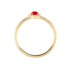 Histoire d'Or Bague Vintage Love Plaqué Or Jaune Agate plaqué or jaune agate rouge