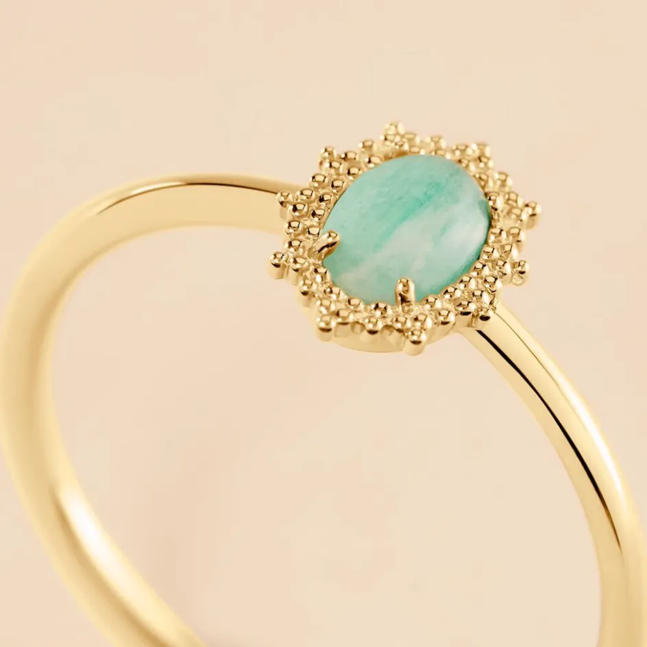 Histoire d'Or Bague Vintage Love Plaqué Or Jaune Amazonite* Bagues|Bagues Fantaisie