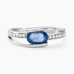 Histoire d'Or Bague Viyan Or Blanc Saphir Et Diamant* Bagues|Bagues Avec Pierre