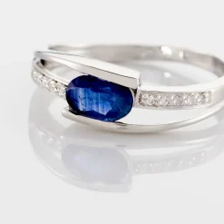 Histoire d'Or Bague Viyan Or Blanc Saphir Et Diamant* Bagues|Bagues Avec Pierre