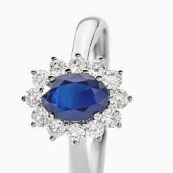 New Histoire d'Or Bague Vladimir Or Blanc Saphir Diamants