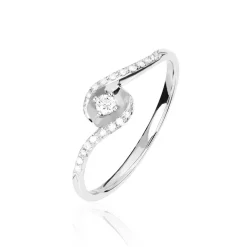 Discount Histoire d'Or Bague Vrille Accompagnee or blanc diamant