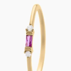 Histoire d'Or Bague Ylonna Plaque Or Jaune Pierre D'imitation Oxyde De Zirconium plaque or dore pierre d'imitation fuschia