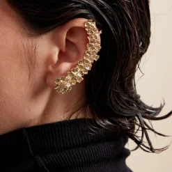 Best Histoire d'Or Bijou D'oreille Grimpant Unitaire Acier Inoxydable Jaune Dyonis