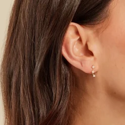 Outlet Histoire d'Or Bijou D'oreille Unitaire Arn Or Jaune Oxyde De Zirconium