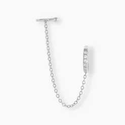 Histoire d'Or Bijou D'oreille Unitaire Argent Blanc Haim Oxydes De Zirconim* Boucles D'Oreilles|Piercings D'Oreilles