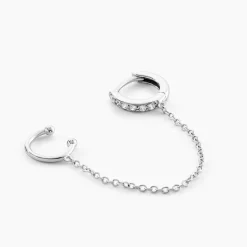 Histoire d'Or Bijou D'oreille Unitaire Argent Blanc Haim Oxydes De Zirconim* Boucles D'Oreilles|Piercings D'Oreilles