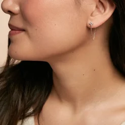 Histoire d'Or Bijou D'oreille Unitaire Astrid Plaqué Or Jaune Oxyde De Zirconium* Boucles D'Oreilles|Piercings D'Oreilles