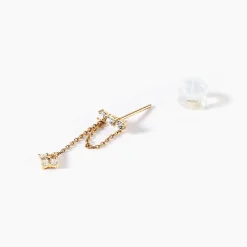 Histoire d'Or Bijou D'oreille Unitaire Costica Or Jaune Oxyde De Zirconium* Boucles D'Oreilles|Piercings D'Oreilles