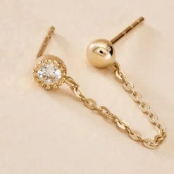 Histoire d'Or Bijou D'oreille Unitaire Camila Or Jaune Oxyde De Zirconium* Boucles D'Oreilles|Piercings D'Oreilles