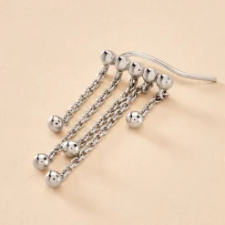 Best Histoire d'Or Bijou D'oreille Unitaire Fancy Argent Blanc