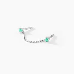 Histoire d'Or Bijou D'oreille Unitaire Goddess Argent Blanc Turquoise* Boucles D'Oreilles|Piercings D'Oreilles