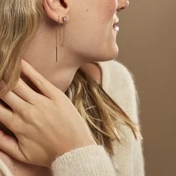 Histoire d'Or Bijou D'oreille Unitaire Jarvis Plaqué Or Jaune Oxyde De Zirconium* Boucles D'Oreilles|Piercings D'Oreilles