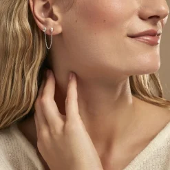 Histoire d'Or Bijou D'oreille Unitaire Kirstie Argent Blanc Oxyde De Zirconium* Boucles D'Oreilles|Piercings D'Oreilles