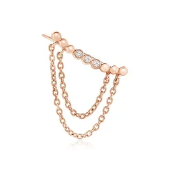 Discount Histoire d'Or Bijou D'oreille Unitaire Katelyn Argent Rose Oxyde De Zirconium