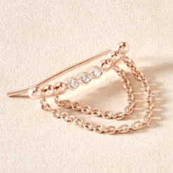 Discount Histoire d'Or Bijou D'oreille Unitaire Katelyn Argent Rose Oxyde De Zirconium