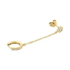 Histoire d'Or Bijou D'oreille Unitaire Plaqué Or Hesmee Oxyde De Zirconium* Boucles D'Oreilles|Piercings D'Oreilles