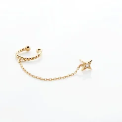 Best Histoire d'Or Bijou D'oreille Unitaire Plaqué Or Sweyn Oxyde De Zirconium