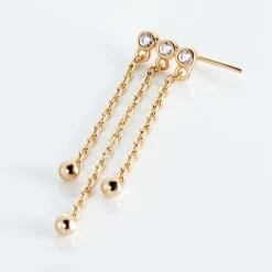 Histoire d'Or Bijou D'oreille Unitaire Plaqué Or Jaune Kolya Oxydes De Zirconium* Boucles D'Oreilles|Piercings D'Oreilles